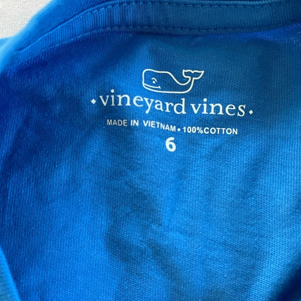 NEW Vineyard Vines Short Sleeve Lifeguard Whale Pocket Tee Hull Blue Size 6 - Picture 6 of 8